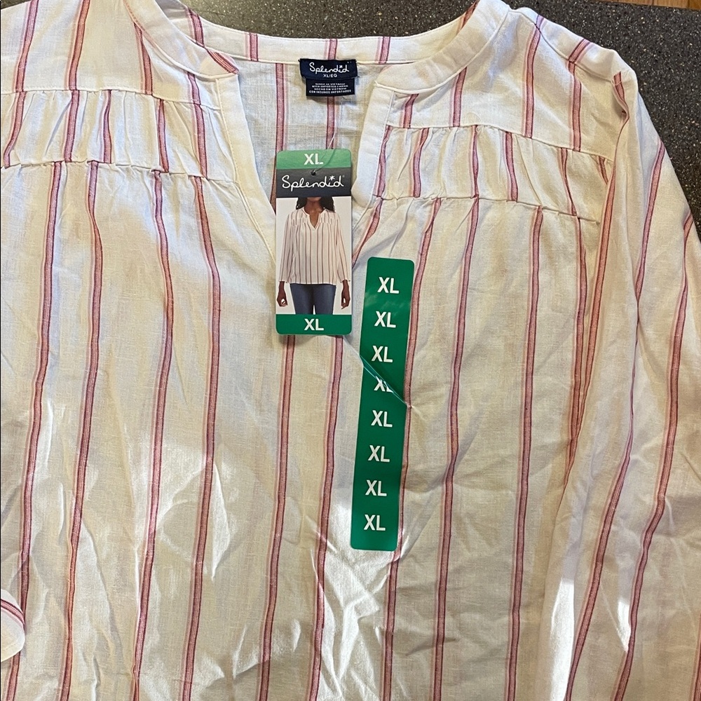 Splendid Cream and Pink Striped Women’s
